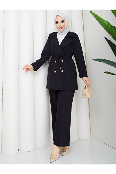 modapark.ist Kadın Beli Tünelli Blazer Ceket Takım
