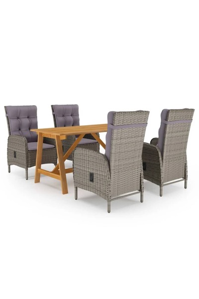 vidaxl Set mobilier pentru gradina, 5 piese, gri