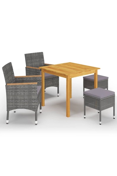 vidaxl Set mobilier de gradina, 5 piese, gri