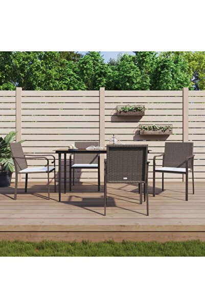 Concept Set mobilier de grădină cu perne, 5 piese, poliratan și oțel