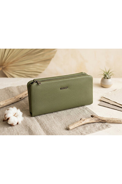 PASSTELL 100% Genuine Leather Soft Soft Model Zippered Large Size Women's Wallet
