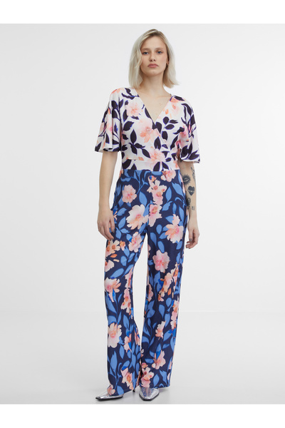 ORSAY Dark blue women's floral jumpsuit