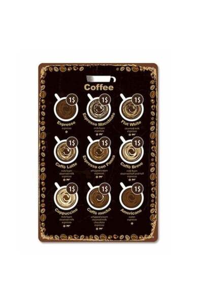 BARISTAR لوحة جدارية لركن القهوة بحجم 15*25 سم من باريستار