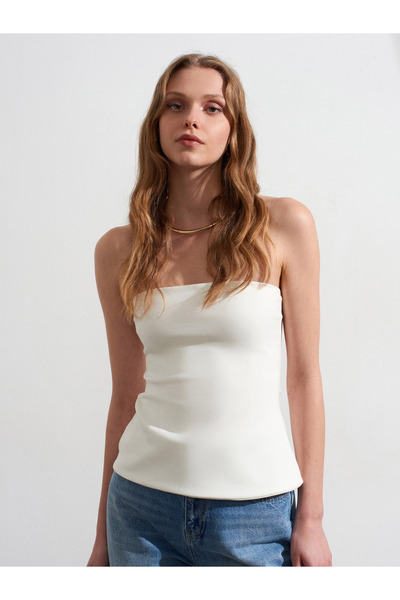 Dilvin 31860 Strapless Top-Ecru