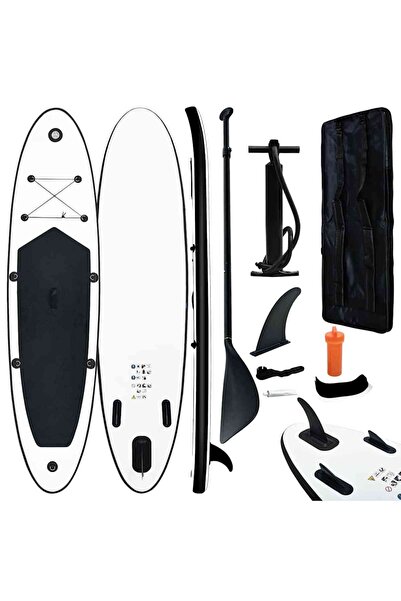vidaxl Inflatable SUP board set, black and white