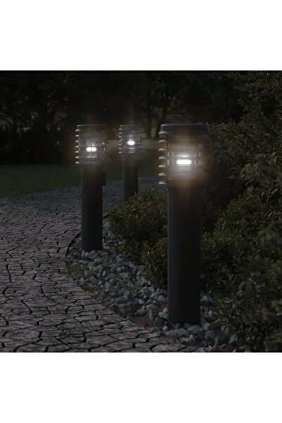 vidaxl Lampa exterioara de podea, negru, 60 cm, oÈ›el inoxidabil
