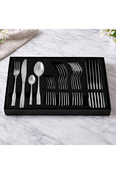 MODALITE Set tacamuri 24 piese inox premium, Design elegant, pentru masa ziln...