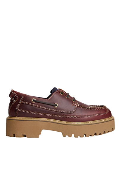 Tommy Hilfiger Γυναικεία Δερμάτινα Παπούτσια Καφέ Tommy Jeans EN0EN03003-GTB