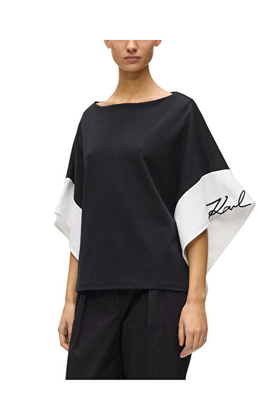 Karl Lagerfeld Γυναικείο Signature Top Μαύρο B2W17005-101 WHITE/BLACK