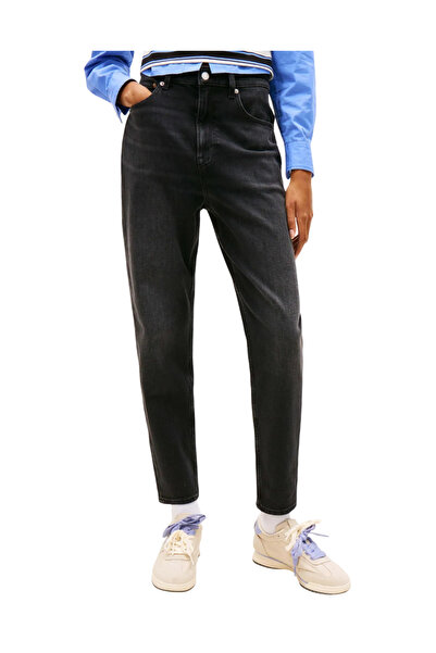 Tommy Hilfiger Γυναικείο Mom Τζιν Μαύρο Tommy Jeans DW0DW22442-1BZ