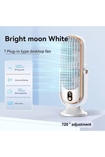MACON Portable USB Rechargeable Desk Fan 5-Speed Mini Cooling Fan Silent Brus...