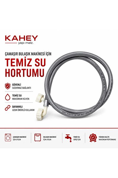 KAHEY (2 metre) Çamaşır/Bulaşık Makinesi Temiz Su Giriş Hortumu