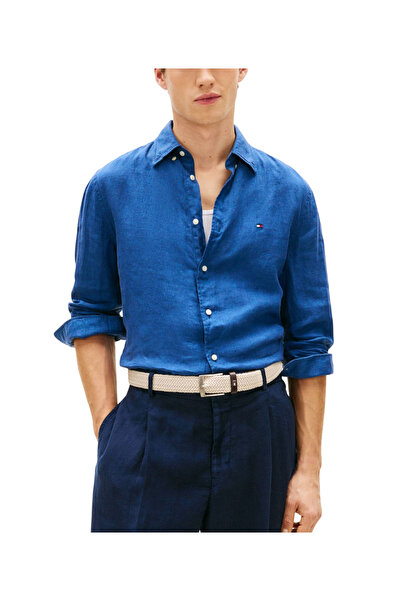 Tommy Hilfiger Ανδρικό Λινό Πουκάμισο Μπλε MW0MW41530-C3I