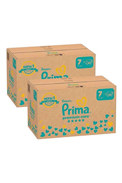 Prima Bebek Bezi Premium Care 7 Numara 80 Adet Aylık Fırsat Paketi x2