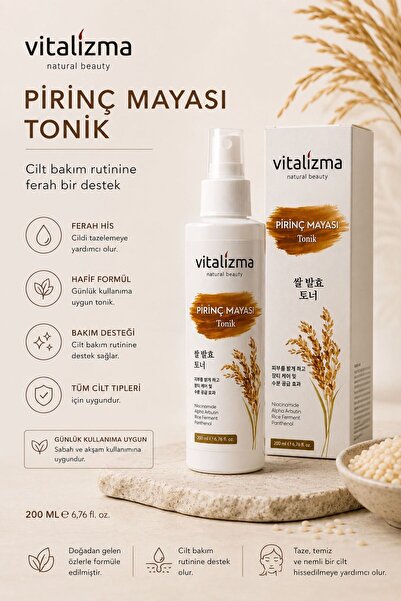 Vitalizma Pirinç Mayası Aydınlatıcı Tonik - Gözenek Sıkılaştırıcı ve Leke Kar...