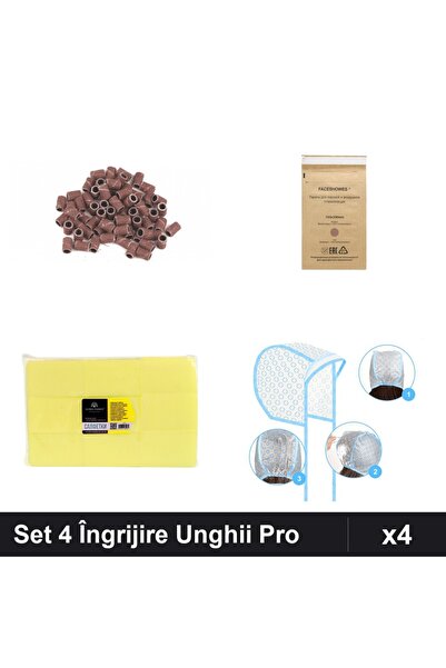 Makeup Set 4 Îngrijire Unghii Profesională - Smirghei, Pungi Sterilizare, Șer...
