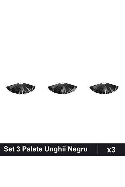 Makeup Set 3 Palete Unghii pe Inel Negru, Paletar Culori Manichiură Profesională