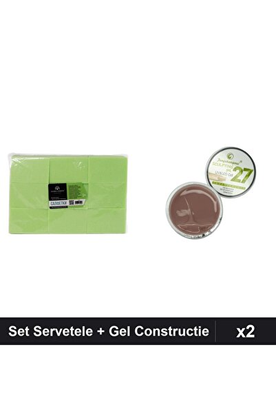Makeup Set 2 Îngrijire Unghii: 900 Servetele Fără Scame Verde + Gel Construct...