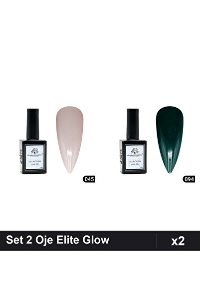 Makeup Set 2 Oje Semipermanente Global Fashion Elite Glow 15ml, Nuante 045 09...