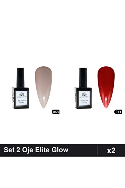 Makeup Set 2 Oje Semipermanente Global Fashion Elite Glow 15ml, Nuante 068 01...