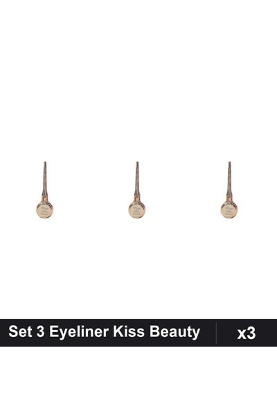 Makeup Set 3 Eyeliner Kiss Beauty Delicate Negru, Tuș Sprâncene Waterproof, M...