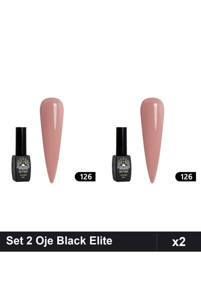 Makeup Set of 2 Semi-permanent Nail Polish Black Elite 8ml, Global Fashion, U...