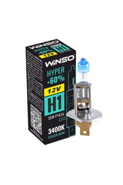 Aftermarket Bec Halogen Winso Hyper +60% H1 - 12V, 55W P14.5s ●   3400K