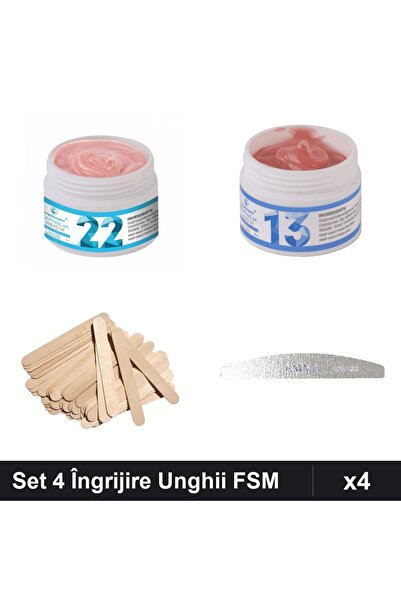 Makeup Set 4 Îngrijire Unghii FSM - 2x Gel Constructie UV LED 15g + Pila Emma...