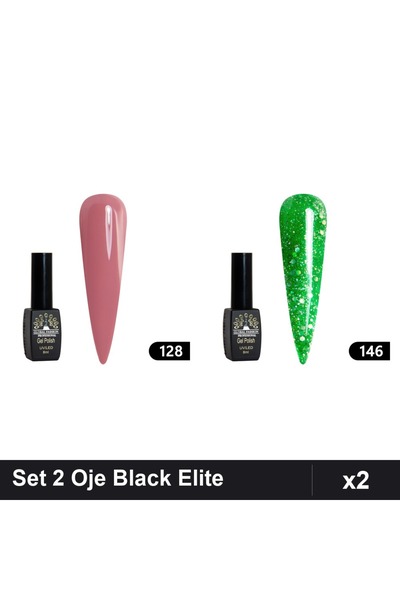 Makeup Set 2 Oje Semipermanente Black Elite Global Fashion 8ml, Nuante 128 14...