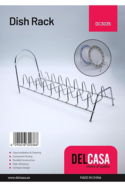 DELCASA رف أطباق DC3035، فضي اللون