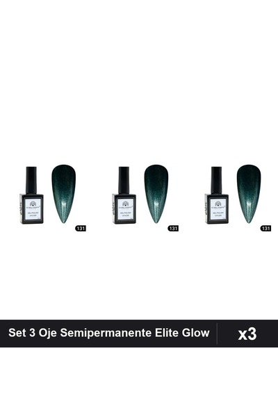 Makeup Set 3 Oje Semipermanente Global Fashion Elite Glow 15ml, Gel Polish UV...