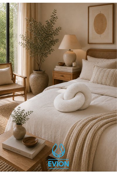 Evion Nordic Knot Throw Pillow - Bohemian Decorative Modern Knot Throw Pillow