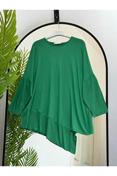 ÖZNE BUTİK Women's 100% Cotton Lycra Asymmetrical Combed Cotton Tunic