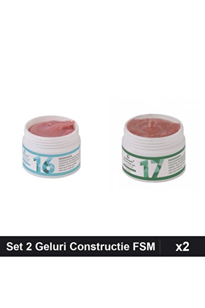 Makeup Set 2 Geluri de Constructie UV LED FSM 15g, Nuante 16 17, Builder Gel ...