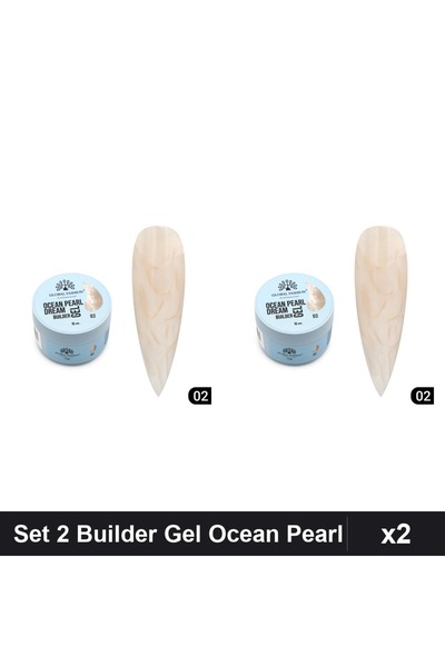Makeup Set 2 Builder Gel Ocean Pearl Dream 15g Nr 02, Constructie Unghii UV/LED
