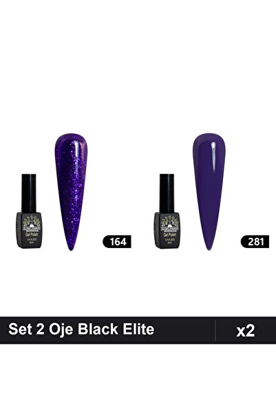 Makeup Set 2 Oje Semipermanente Black Elite 8ml, Global Fashion, Nuante 164 2...