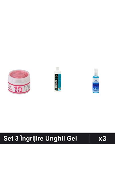 Makeup Set 3 Îngrijire Unghii Gel UV LED, Constructor 15g, Remover 500ml, Gel...