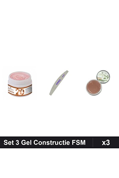 Makeup Set 3 Gel Constructie UV LED FSM 15g, Nuante 20 29, Pila EMMA 100/120,...