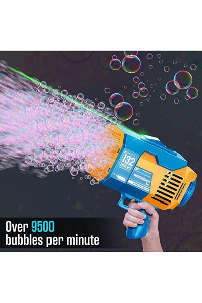 Yallabena Rocket Launcher Bubble Gun with 132 Holes, LED Lights, USB Recharge...