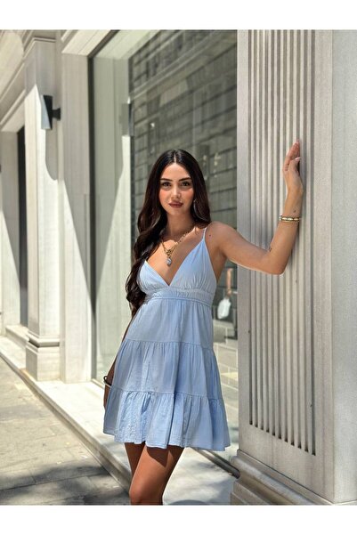 Paraf style Deep V-Neck Strappy Mini Dress