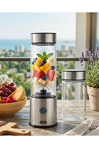 UCUZTEKNO Çift Cam Hazneli Blender 16500 RPM Buz Kırıcı Taşınabilir Blender