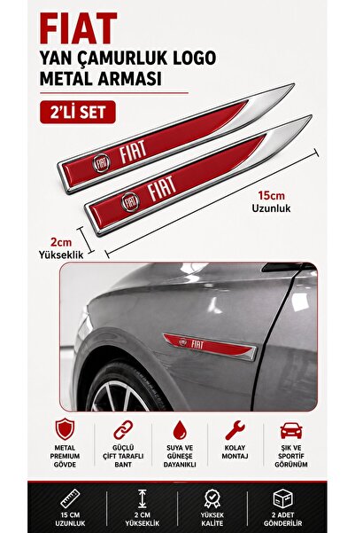 STİLİX GARAGE Fiat Metal Damla Desen Çamurluk Yan Çıtası Logo Amblem 2’li Set...