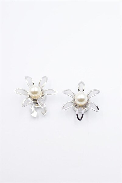 Royaleks Pearl Button Brooch - Silver