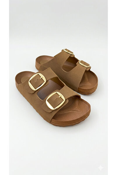uway Women's Gold Double Buckle Anatomical Comfortable Stylish Soft Sole Slip...