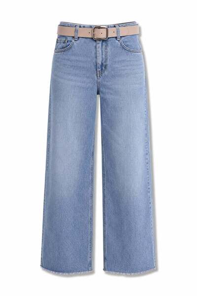 5in1Canpolat Blue Belted Wide Leg Jean 26827