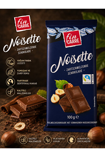 Fin Carre Fin Carré Noisette Fındıklı Sütlü Çikolata Fairtrade Sertifikalı Al...