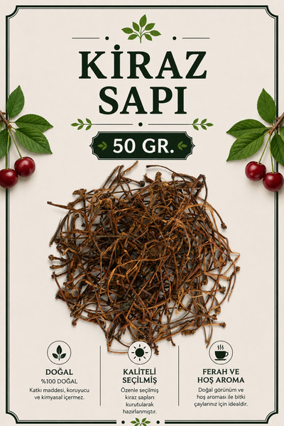 Bayguru Kiraz Sapı 50Gr, Kiraz Sapı Çayı, Cherry Stalk, Cerasus Avium 50Gr