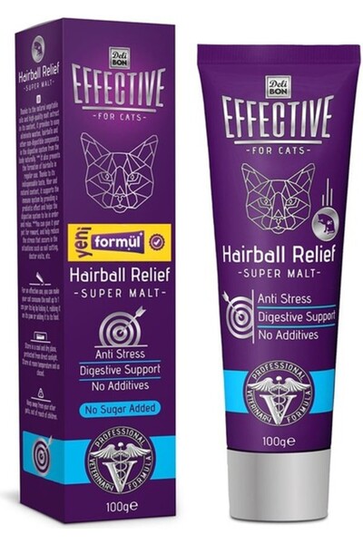 Delibon Effective Hairball Relief Tüy Yumağı Önleyici Kedi Malt Macunu 100 gr...