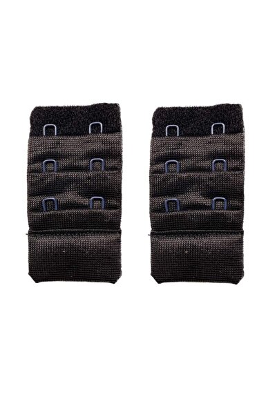 Royaleks 2 Pieces Agraf Bra Extension Clasp 3 Rows / 2 Hooks Black