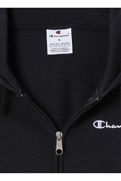 Champion 118406-KK001 Full Zip Hoodie Sweats Siyah Kadın Zip Ceket